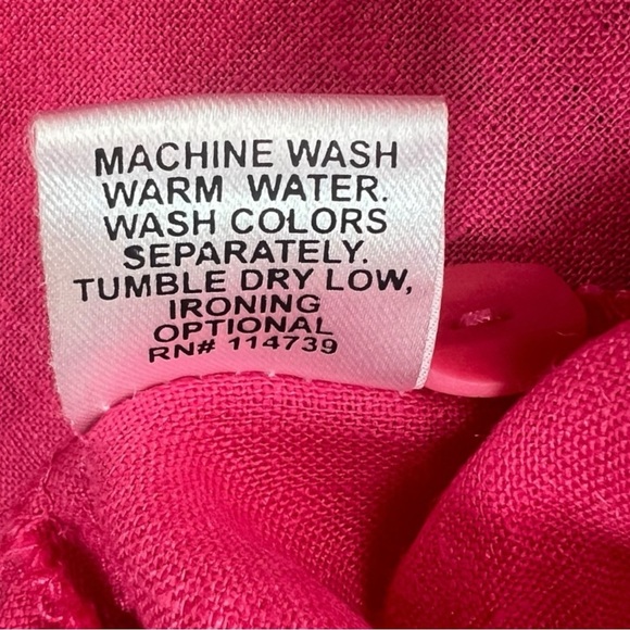 NWOT Flax Women's 3/4 Sleeve 100% Linen Tunic Shirt In Fuchsia Size Small - Picture 5 of 8